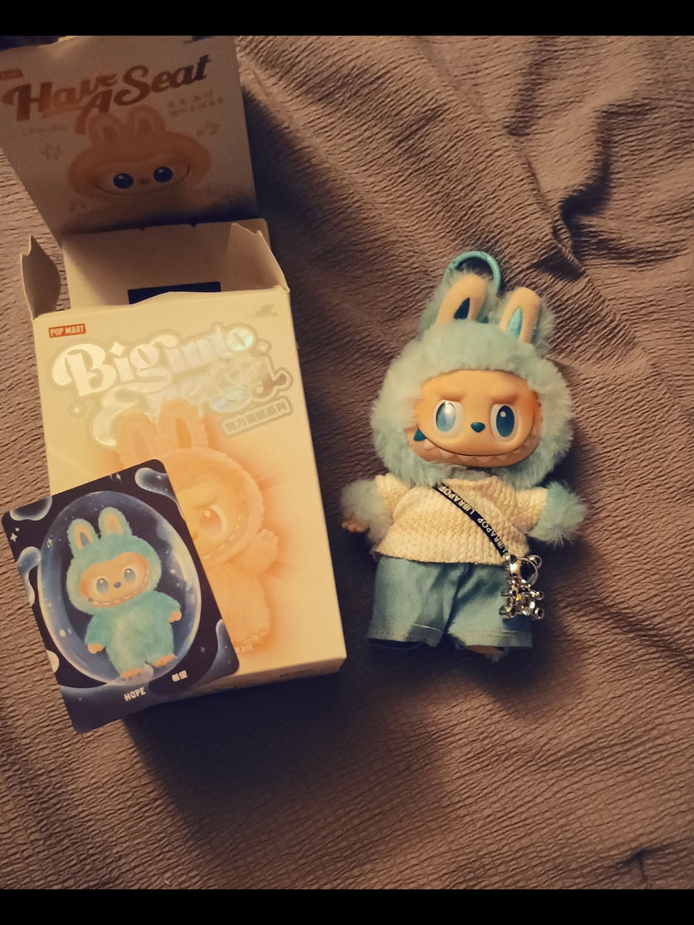 POP MART Big In To Energy Plush Labubu Hope Keychain - Cute Collectible